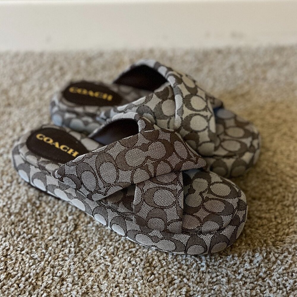 Coach 'Penelope' Logo Bubble Slide Slip On Sandals